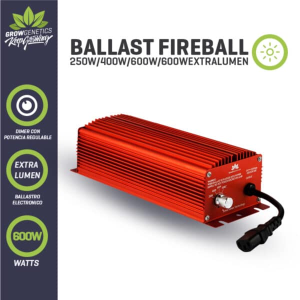 Ballast Electrónico Regulable Extra Lumen 600W Fireball